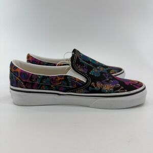 Vans Classic Slip-On Psychedelic Skull Mushroom Sneakers Womens 5.5
